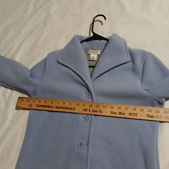 Talbots Petites Woman's S Periwinkle Lightweight Polar Fleece 3-Botton Jacket - Picture 13 of 16
